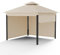 blumfeldt Grandezza Cortina Pavillon 3x3 m – Stahlrahmen, Aufrollbare Seitenteile, Wetterfest & UV30+ Schutz, Gartenpavillon Beige