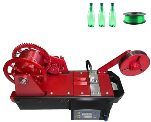 Filament-Extruder für 3D-Drucker, Desktop-Filament-Maker, digitale Temperaturregelung, Recycling-Gerät für recycelte PET-Flaschen – ideal für Familien, Heimwerker(Red)