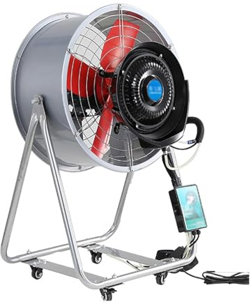 YXZQLOZ 220V Outdoor Mist Fan Industrial Mist Fan with Casters for Patio, Backyard and Factory, Super Strong Wind (40cm/16in)