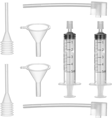 Wanmu 8 Stück Klarer Parfüm Spritze Nachfüllwerkzeuge, 5ml Parfüm Spritze, Plastik Pumpe und Pipette, Trichter, Unterwegs Parfümnachfüll Werkzeug Set für Arfum Zerstäuber Flaschen