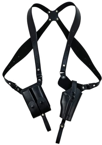 Schulter für verdeckte | Pistolenholster, verstellbare Schulterholster aus PU-Leder für verdecktes Tragen mit doppelter Magazintasche für Jagd, Cosplay, Outdoor