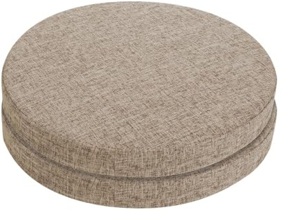 Stuhlkissen Rund 41 * 5cm Stuhlkissen mit Bändern Sitzkissen Stuhl Chair Cushion Sitz Kissen waschbar doppelte Anti Rutsch elastisch Sitzpolster für Stühle Outdoor Indoor (2pcs -Leinen)