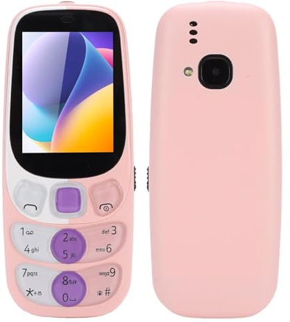 Oreilet Telefono Cellulare Anziani 2G, Telefono Cellulare con Schermo 2,4 Pollici con Triplo Slot per Scheda SIM Anziani, Caratteri Trasparenti, Torcia Elettrica, Batteria 3000 MAh (PINK)