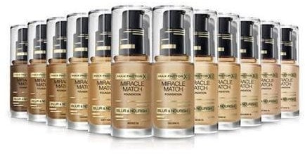 3 x Max Factor Miracle Match Blur & Nourish Grundierung 30ml - 79 Honey Beige