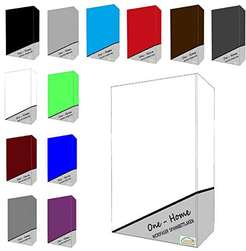 one-home Microfaser Spannbettlaken Spannbetttuch Bettlaken Betttuch mit Rundumgummi, Farbe:Weiß, Maße:140x200 cm - 160x200 cm