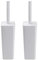 Topsky 2-Pack Closed Toilet Brush Compact Toilet Brush and Holder, Plastic Square Barrel Toilet Brushes (White)