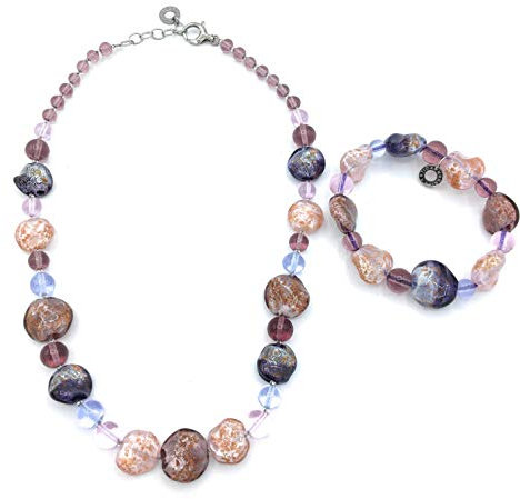 Antica Murrina Collar más pulsera de cristal de Murano veneciano