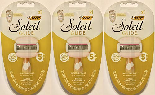 Bic Soleil Glide Rasierer, mit Feuchtigkeitsriegeln, 2 Stück pro Packung, 3 Packungen