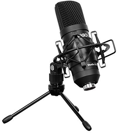 Studio USB Condenser Microphone Set (incl. shockmount, table stand, 1,7 m USB cable, windshield)