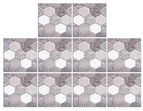 Tissting Adesivi per Piastrelle, Eleganti Adesivi Autoadesivi per Piastrelle, Decorativi e Facili da Applicare, 10 Pezzi, PVC, per Cucina e Bagno