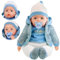 Bibi Doll - 20 Lifelike Large Size Soft Bodied Baby Doll Girls Boys Toy With Dummy & Sounds (Blue Space Jacket)