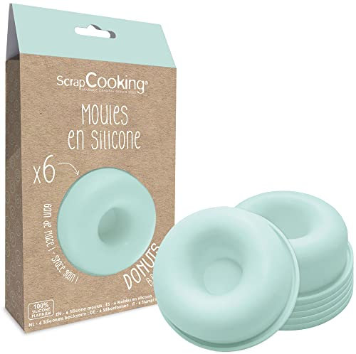 ScrapCooking - 6 Silikonformen für Donuts - Backform aus Silikon, Donut Formen - 3D-Kuchenformen - Flexible Einzelformen - Ofen- und Spülmaschinenfest - Geschenkidee Küche - 2913