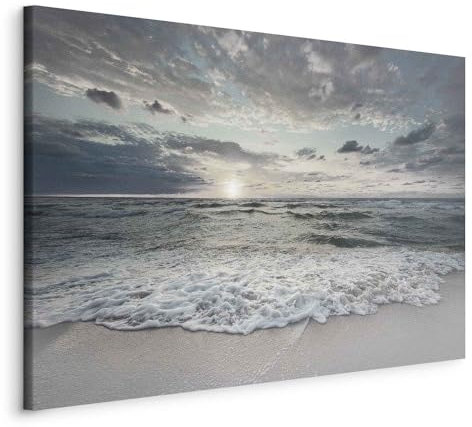 murando Wandbilder XXL 90x60 cm - Vlies Leinwandbild 1 tlg Leinwand Bilder Wand Deko Bilder Wohnzimmer Bild Schlafzimmer Leinwandbilder Wandbild Groß Design - Meer Landschaft Strand c-C-10019-b-a