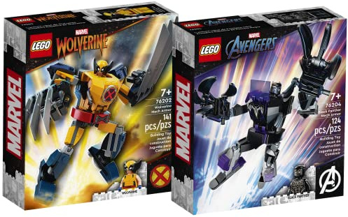 Lego Marvel Avengers Set - Black Panther Mech 76204 + Wolverine Mech 76202