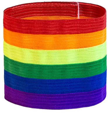 Sportacular Gear 5 Regenbogen-Armbinden mit Klettverschluss individuell anpassbar | Rainbow Armband Kapitänsbinde Captain Spielführerbinde