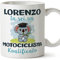 Mugffins Tazza Personalizzata in ceramica per MOTOCICLISTA uomo 11 oz / 350 ml - In italiano - Koalificati Personalizzati - Idea regalo per compleanno, anniversario, natale, laurea