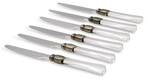Rivadossi Sandro 2206COT03 Set di Coltelli da Tavola, 6 Pezzi-Vittoria-100% Made in Italy, Artigianalità e Design, Acciaio Inox 18/10, Trasparente