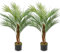 Juego de 2 plantas artificiales de 90 cm, palmera artificial, palmera, grande, en maceta, árbol artificial con 12 troncos para interior y exterior, decoración moderna, decoración para baño, salón,
