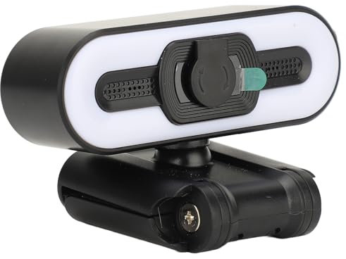 Jectse 4K Webcam, 3840x2140 USB 2.0 Streaming Camera with Fill Light, Auto Beauty Web Camera with Built in Microphone, for Laptop Computer LCD Display