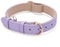 WHIPPY Leather Dog Collar for Small Medium Large Dog Soft Breathable Adjustable Leather Padded Puppy Collar Heavy Duty Waterproof Dog Pet Collar Metal Buckle, Purple 22.44 Inches