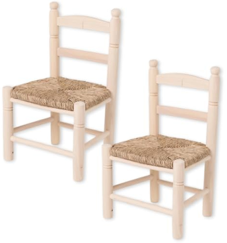 Pack 2 Sillas Enea Infantil (1-8 Años) - Sillas de Madera para Niños Hogar