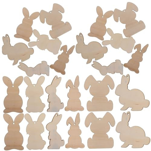 Generisch 3 Sätze Osterhase Verzierungen Anhänger Netz Fisch Baum Handgefertigter Graffiti-chip Diy-graffiti-chip Diy-deko Zu Ostern Wohndeko Selber Machen -bastelbedarf Holz