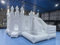 Casa inflable blanca de rebote de princesa blanca con tobogán y pozo de pelotas para alquiler de fiestas (16.4 x 13 x 11 pies con soplador)