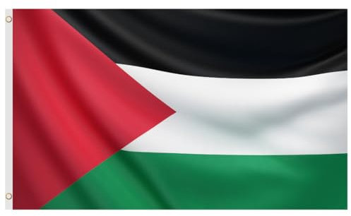 Second Ave Palestine Flag 5ft X 3ft Large with Brass Eyelets Palestinian National Sports Party Celebration Banner Flag
