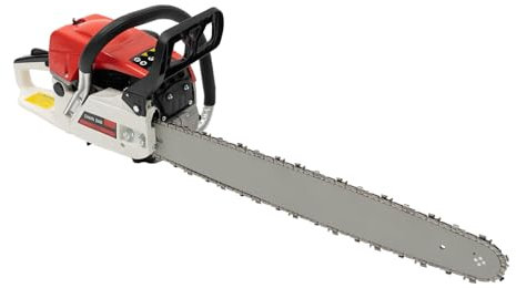 52CC 22 Petrol Chainsaw, 2 KW High Power, 2-Stoke Handheld Cordless Gasoline Chain Saw with Quick Start System, Anti-Vibration Handle, Ideal for Tree Cutting, Firewood Preparation, Shrub Pruning