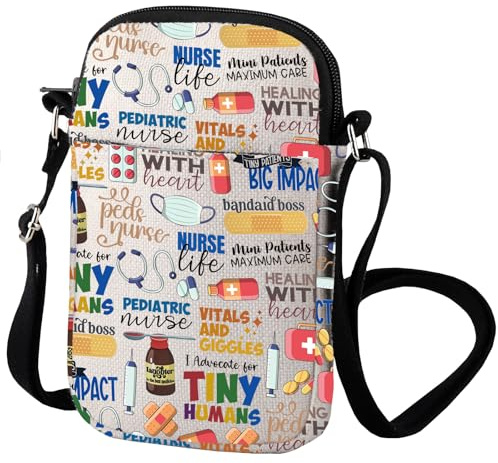PEDS Doctor Pediatrician Crossbody Bag Pastel PEDS Gift Hospital Staff Gift Ped Nurse Appreciation, Tiny Humans