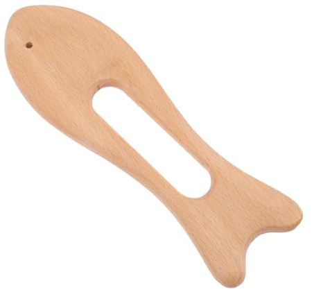 ULTECHNOVO Gua Sha Board aus Hochwertigem Buchenholz Fischform Massagewerkzeug für Gesicht Nacken Rücken und Körper Glatte Oberfläche Hautfreundlich zur Muskelentspannung und