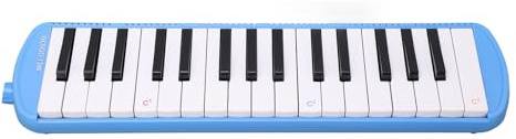 Hamwesh Melodica-Instrument mit 32 Tasten, Tasten Im Klavierstil, Tragbares Design mit Tragetasche für Kinder, Anfänger und Erwachsene (BLUE)
