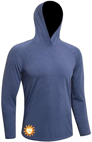 MEETWEE T-Shirt UV Homme Manches Longues Capuche Anti-UV Séchage Rapide Pêche Randonnée