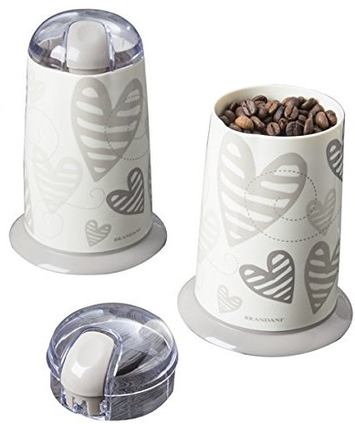 Brandani 54254, Macinacaffe' elettrico, Batticuore,bianco, in plastica abs,