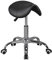 FineBuy Menton - Sattel-Hocker, Arbeitshocker mit Kunstleder-Bezug, Sitzhocker ist höhenverstellbar, Design Drehhocker mit Rollen, Kosmetikhocker & Praxishocker mit Sattelsitz, Friseurhocker
