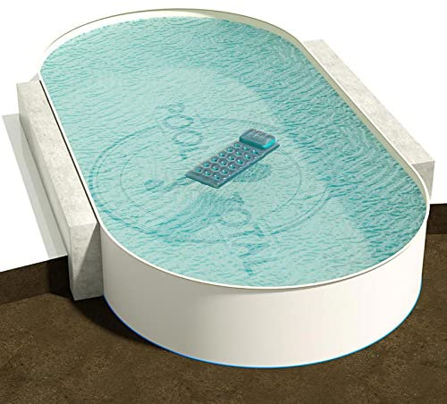Ovalbecken 9,00 m (L) x 5,00 m (B), Tiefe 1,35 m | Folie 0,80 mm Sandfarben | ovales Stahlwandbecken | Pool Made in Germany