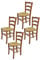 t m c s Tommychairs - Set 4 sillas Venice para Cocina y Comedor, Estructura en Madera de Haya Color Nuez Claro y Asiento en Paja