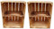 Teramico Massive Holzkisten Schuhregal Bücherregal LEICHT GEFLAMMT mit Zwischenbrett (verschraubt) Apfelkisten Obstkisten Weinkisten Kisten-Regal Vintage (2er Set Quer)