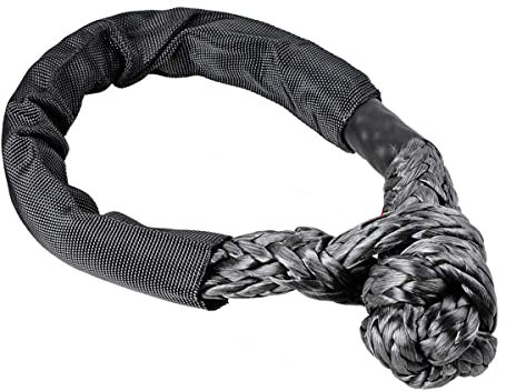 QUATILY Soft-Schäkel - die federleichte, Starke Karabiner-Schlinge, mit Gurtschlauchprotektor (Grau, 12mm×60cm)