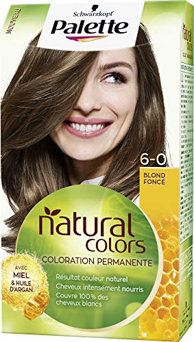 Schwarzkopf – Paleta natural – Coloración permanente para el cabello, color natural, nutrido, cubre el 100% del cabello blanco – Rubio oscuro 6.0