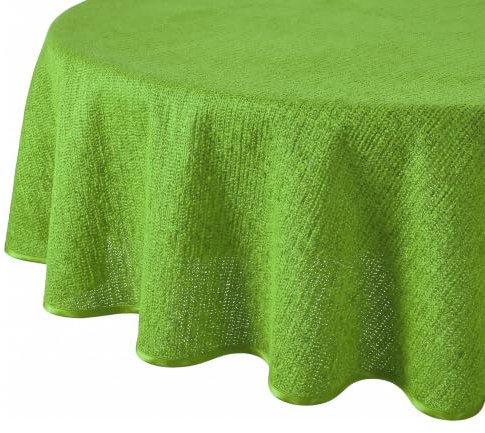 Tischdecke Outdoor Wetterfest Rund - Gartentischdecke Rund 140 cm Grün | Rutschfest & UV-Beständig in 7 Farben - Weichschaum PVC Tischdecke Abwaschbar & Waschbar bei 30°C