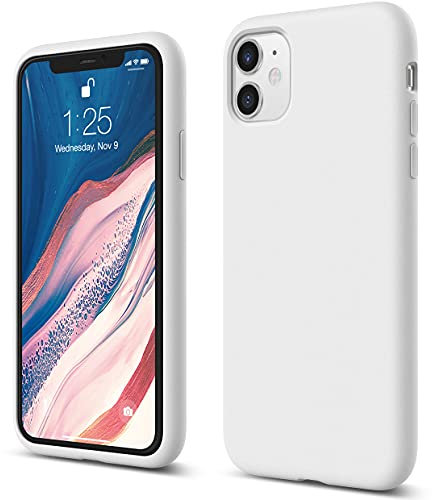 elago Liquid Silicone Case Kompatibel mit iPhone 11 Hülle (6,1), Silikon Handyhülle, Rundumschutz : 3-Layer Schutzhülle, erhöhter Rand für Bildschirm & Kamera (Weiß)
