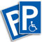 2 Stück Behindertenparkplatz Schild 20 x 30 cm aus stabiler PVC Hartschaumplatte 3mm Parkplatz für Rollstuhlfahrer parken nur mit Ausweis mit UV-Schutz von STROBO