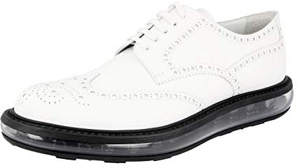 Prada Herren Weiss Budapester Leder Business Schuhe 2EE098 44 EU/UK 10