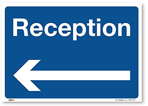 Panneau de signalisation de sécurité en PVC rigide avec flèche de réception à gauche, format A3 420 x 297 mm