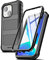 ENCASED FalconShield Designed for iPhone 13 Mini Case with Screen Protector, Shockproof Full Body Built-in Screen Phone Case (Black)