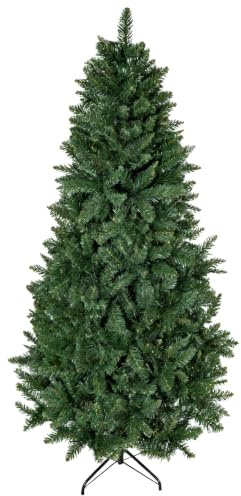 HOMCOM Albero di Natale 180cm Artificiale Pieghevole con 724 Rami Verde | Base Rimovibile, in PVC e Metallo