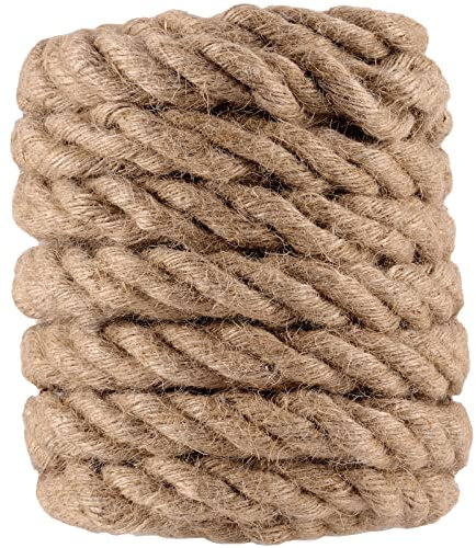 KOHAND 10 M x 26 MM Natural Jute Rope, Thick and Strong Jute Twine String, Twisted Jute Rope Hemp Rope for Crafts, Hanging