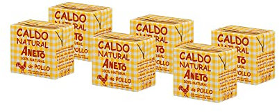 Aneto 100% Natural - Caldo de Pollo - caja de 6 unidades de 0,5 litros
