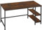 tectake® Industrial Bürotisch mit 2X Ablage Schreibtisch, 85,5 x 46,5 x 140 cm, Computertisch, PC Tisch, Gaming Desk, Arbeitstisch, Möbel für Arbeitszimmer, Industrial Dunkelbraun